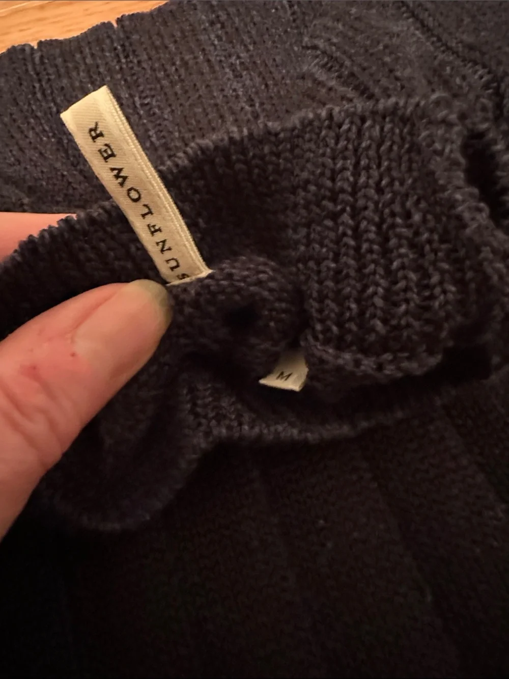 Men's Ribbed Sweater in Navy by Sunglower size medium NWOT Mick Sweater